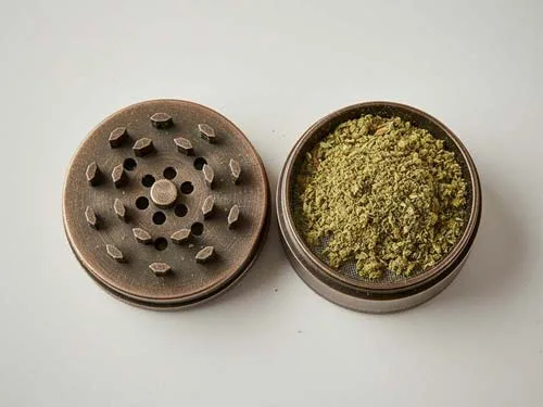 Open Weed Grinder Showing the Top and Second Chamber Open Weed Grinder Showing the Top and Second Chamber