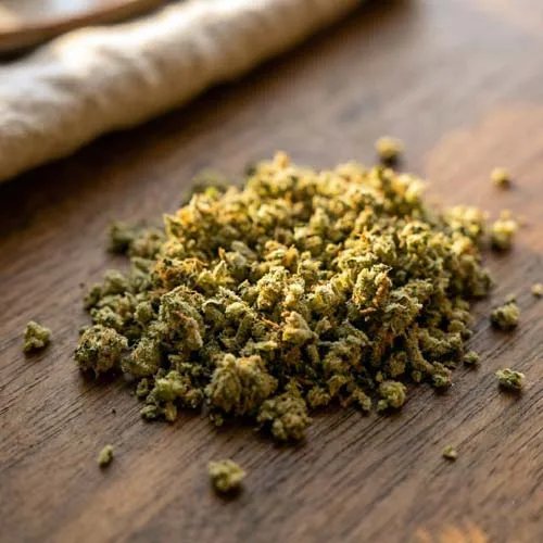 Close-Up of Properly Ground Cannabis Texture the First Step When learning How to Pack a Cone Close-Up of Properly Ground Cannabis Texture the First Step When learning How to Pack a Cone